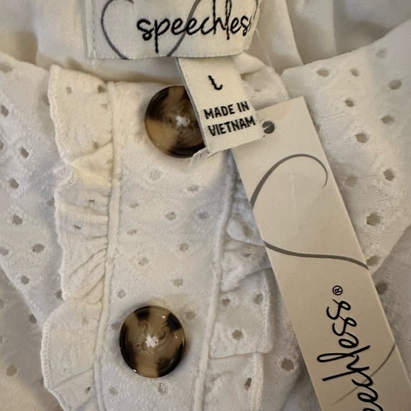 SPEECHLESS White Eyelet Sundress Dress
Size L | NWT - Picture 5 of 5